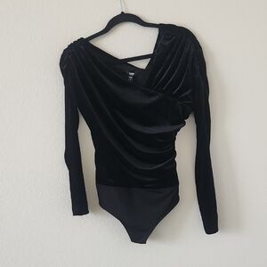 Express Black Velvet Bodysuit